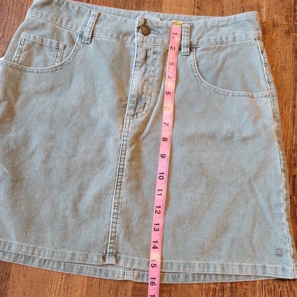 Roxy Light Gray Green Corduroy Mini Skirt - Picture 11 of 11